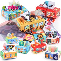 KB113982-KB113984 KB113994-KB114000 - Cartoon Napkin Boxes Cognitive Can't Tear Washable Baby Tissue Paper Box Toys